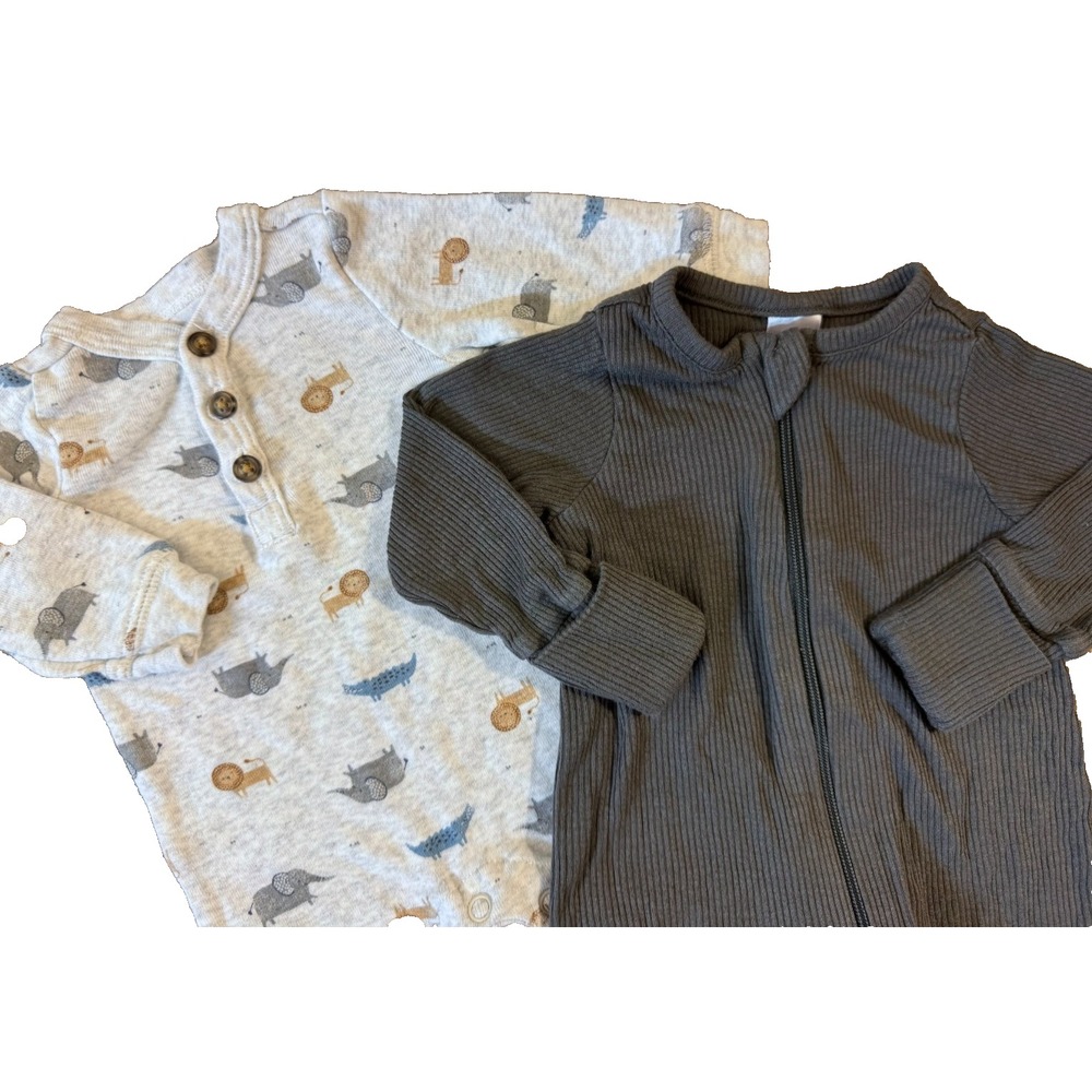 Carter's Newborn Baby Boy Outfits Rompers Clothes Lot Long Sleeve Bundle Animals